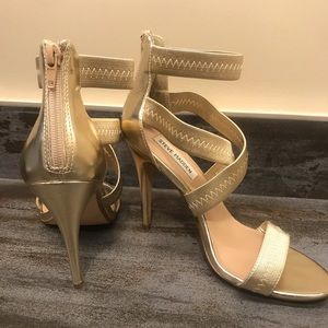 Gold Steve Madden Strappy High Heel